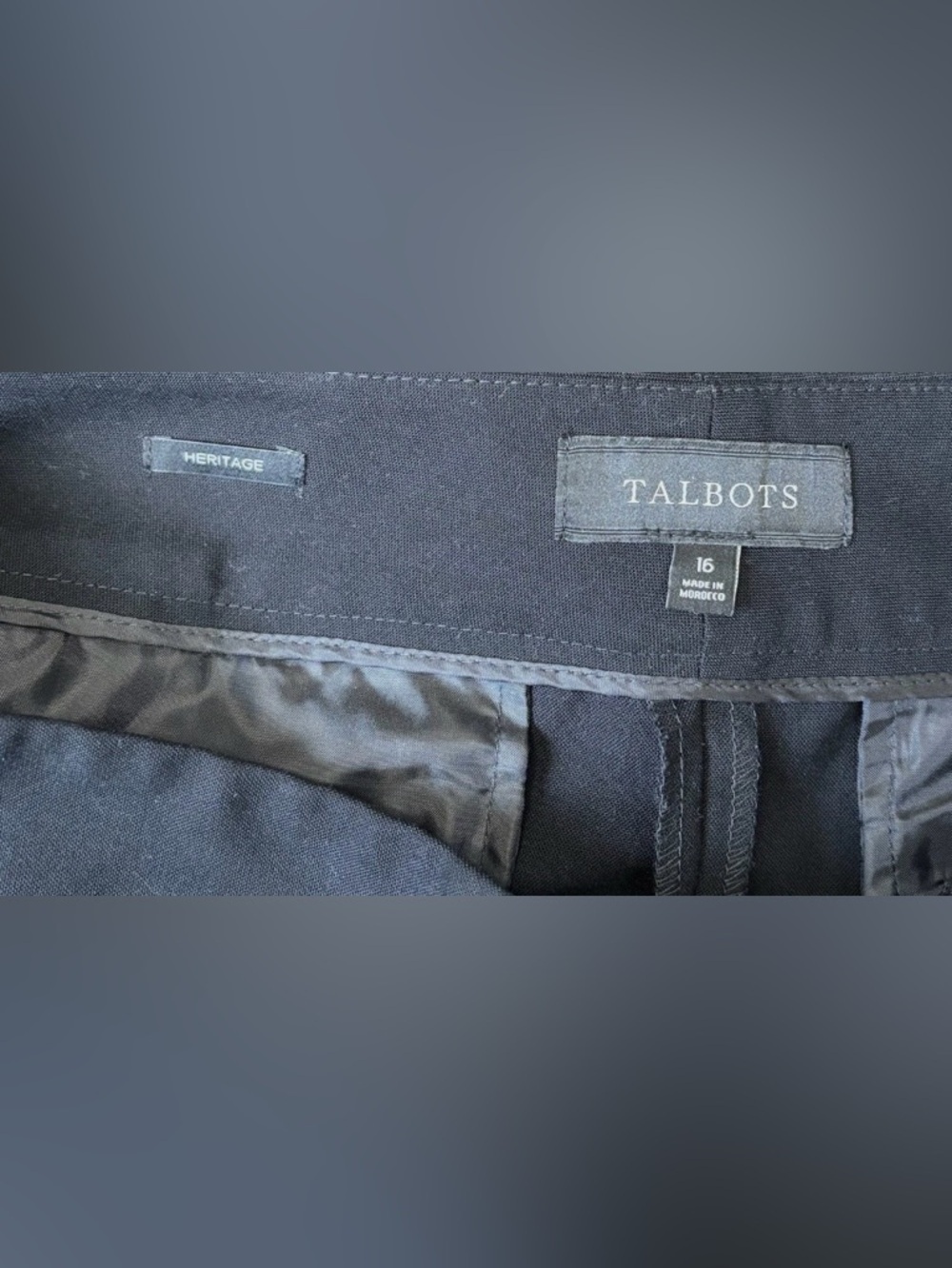 Talbots Heritage Dress Pants Black Straight Wide Leg High Rise - Picture 5 of 6